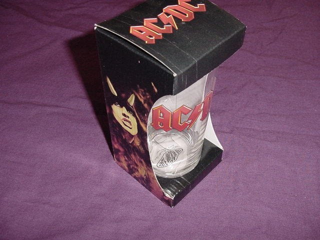 AC/DC drinksglas i flot æske. NY