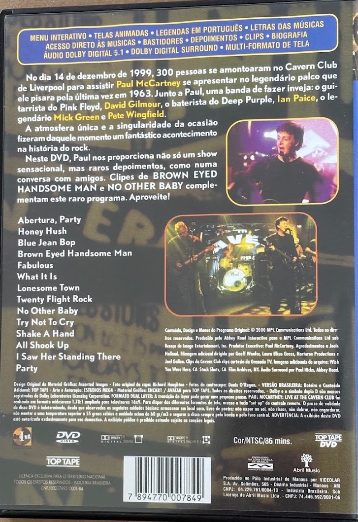 Paul McCartney - Live at the Cavern Club - DVD (Beatles) - Billede 2